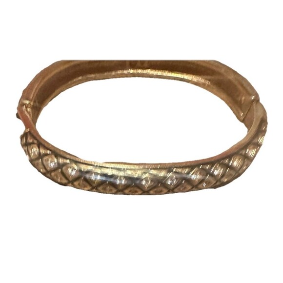 Swarovski Rhinestone Black Enamel Gold Plated Bracelet
